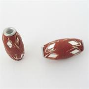 PERLA SRI NAGAR 1010 BARILOTTO MM28x12 ROSSO INS.ARGENTO