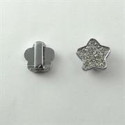 SLIDE STELLA STRASS CRISTALLO 15MM GALV.ARGENTO