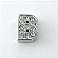 SLIDE LETTERA B CON STRASS GALV.ARGENTO