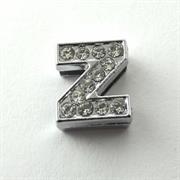 SLIDE LETTERA Z CON STRASS GALV.ARGENTO