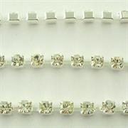 CATENA STRASS CRISTALLO PP24 GALV.ARGENTO