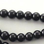 PERLE VETRO 7MM NERO filo da 80cm.