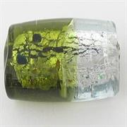 VETRO C/ARG. CIL.FLAT MM27X20X13 VERDE ACIDO/ARGENTO 606