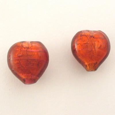 VETRO C/ARG. CUORE MM18x16 ROSA