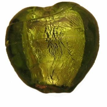 VETRO C/ARG. CUORE MM18x16 VERDE ACIDO