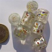 VETRO C/ARG. TUBO 11X16MM DOTS MULTICOLOR