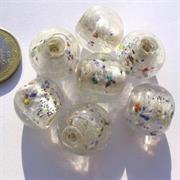 VETRO C/ARG. SFERA 15MM DOTS MULTICOLOR