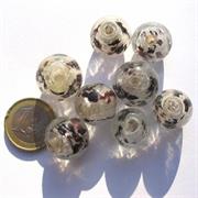 VETRO C/ARG. SFERA 15MM DOTS NERO