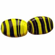 VETRO BIC. OVALE MM25x18 GIALLO TIGRATO