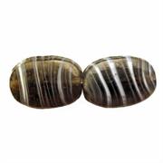 VETRO BIC. OVALE MM25x18 GRIGIO