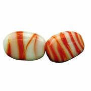 VETRO BIC. OVALE MM25x18 ROSSO-BIANCO