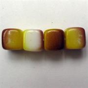 CUBO VETRO BOEMIA MM5 GIALLO-AMBRA OPAL.