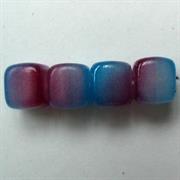 CUBO VETRO BOEMIA MM5 FUXIA-AZZURRO OPAL.