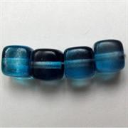 CUBO VETRO BOEMIA MM5 GRIGIO-AZZURRO TRASP.