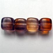 CUBO VETRO BOEMIA MM5 LILLA-ARANCIO TRASP.