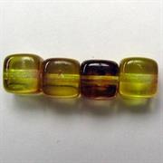 CUBO VETRO BOEMIA MM5 GIALLO-AMBRA TRASP.