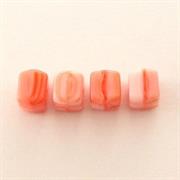 CUBO VETRO BOEMIA MM6 ROSSO E BIANCO VARIEG.OPAL.