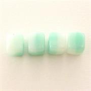 CUBO VETRO BOEMIA MM6 VERDE ACQUA E BIANCO OPAL.