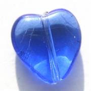 CUORE VETRO 12X11MM BLU 3