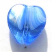 CUORE VETRO 12X11MM BLU VARIEGATO 6