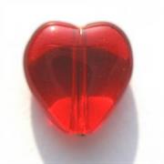 CUORE VETRO 12X11MM ROSSO 1
