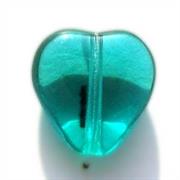 CUORE VETRO 12X11MM VERDE SMERALDO 5