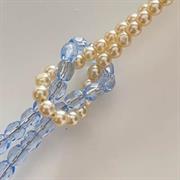 NODO D'AMORE PERLA E CRIST.LT.ZAFFIRO -PROG.BRACCIALE 16CM + ALLUNGO