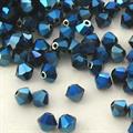 BICONO 4MM CRYSTAL METALLIC BLUE 2X (ART.5328 SWAROVSKI ROMBETTO)