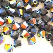 BICONO 4MM JET-NERO AB              (ART.5328 SWAROVSKI ROMBETTO)