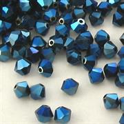 BICONO 6MM CRYSTAL METALLIC BLUE 2X (ART.5328 SWAROVSKI ROMBETTO)