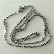 GIROCOLLO 45CM CATENA RETTANGOLARE 3x2MM IN ACCIAIO (AC008012)