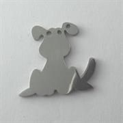 CIONDOLO CANE SEDUTO 20MM IN ACCIAIO (AC006052)