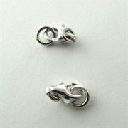 CHIUSURA MOSCHETTONE GOCCIA 5x10MM IN ARGENTO 925 RODIATO