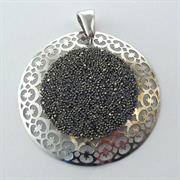 CIONDOLO TONDO 45MM IN ARGENTO 925 E ZIRCONI