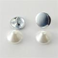 BORCHIA CONO 9,5MM BIANCO PERLATO RESINA C/RIVETTO CHIUSURA A MANO