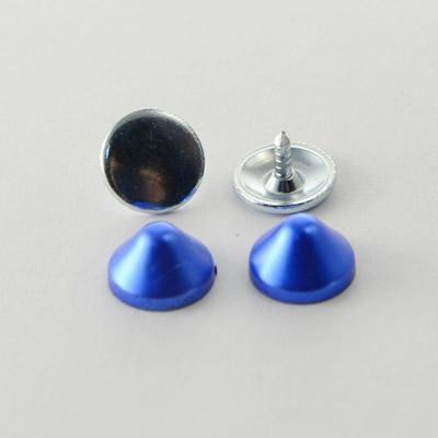 BORCHIA CONO 9,5MM ZAFFIRO PERLATO RESINA C/RIVETTO CHIUSURA A MANO
