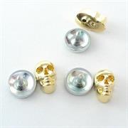 BORCHIA TESCHIO 11x6,5MM ORO RESINA C/RIVETTO CHIUSURA A MANO