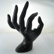 ESPOSITORE ANELLI MANINA NERA 17x8CM PLASTICA (5910094)