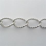 CATENA DIAMANTATA GALV.ARGENTO 18x25MM OVALE RITORTO ALLUMI.(v.metro