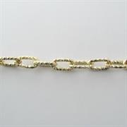 CATENA DIAMANTATA GALV.ORO 17x9MM RETTANGOLO IN ALLUMINIO(v.a metro)