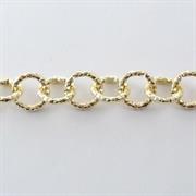 CATENA DIAMANTATA GALV.ORO 12MM TONDO IN ALLUMINIO(v.a metro)