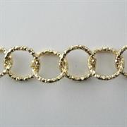 CATENA DIAMANTATA GALV.ORO 16MM TONDO IN ALLUMINIO(v.a metro)(205)