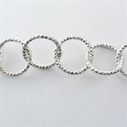 CATENA DIAMANTATA GALV.ARGENTO 23MM TONDO IN ALLUMINIO(v.a metro)202