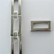 COMPONENTE RETTANGOLO 18x34MM ARGENTO PER CATENA IN RESINA