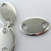 COMPONENTE OVALE PIENO 33x50MM ARGENTO PER CATENA IN RESINA