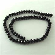 CRISTALLI 6x8MM NERI FACCETTATI CINA IN FILO (70 PZ CIRCA)