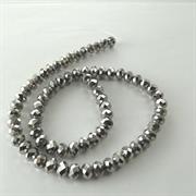 CRISTALLI 6x8MM SILVER FACCETTATI CINA IN FILO (70 PZ CIRCA)