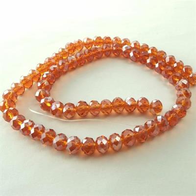 CRISTALLI 6x8MM ARANCIO SUN FACCETTATI CINA IN FILO (70PZ CIRCA)