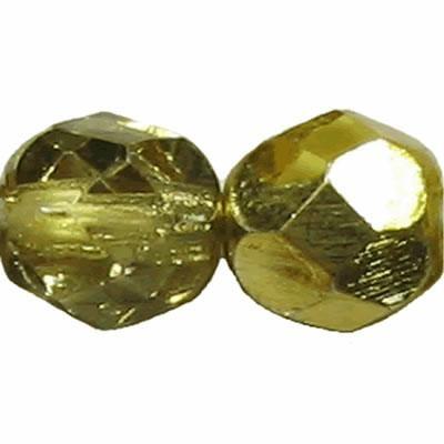 MEZZO CRISTALLO BOEMIA 6MM ORO METALL.