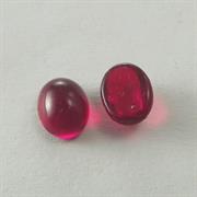 CABOCHON OVALE 6x8MM COL.44 ROSSO TRASPARENTE